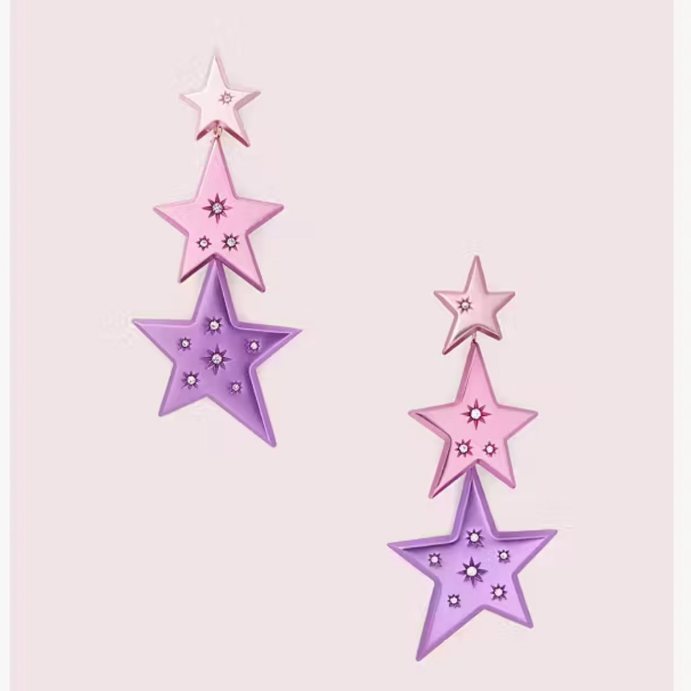 NWT Kate Spade Star Of The Show Purple Earrings